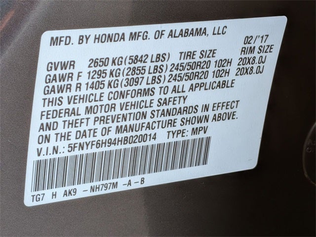 2017 Honda Pilot Touring