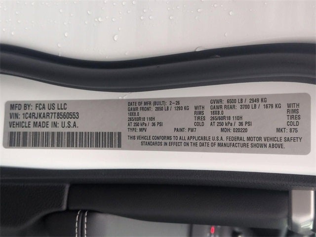 2026 Jeep Grand Cherokee L GRAND CHEROKEE L LAREDO ALTITUDE 4X4