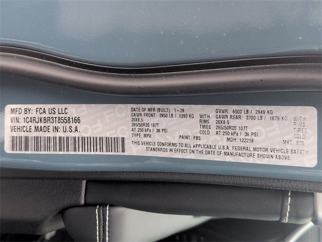 2026 Jeep Grand Cherokee GRAND CHEROKEE L LIMITED RESERVE 4X4