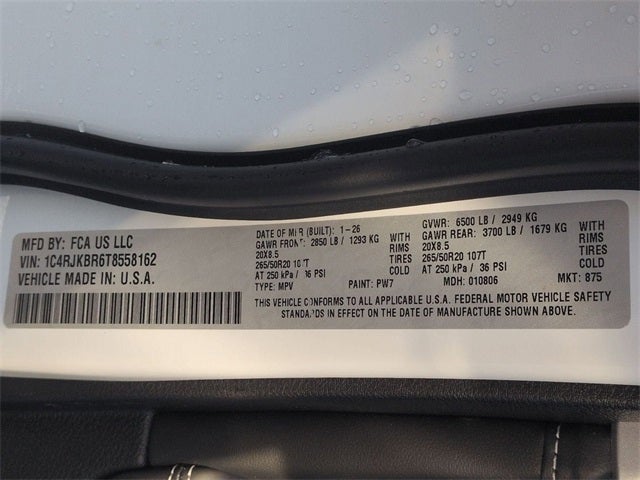 2026 Jeep Grand Cherokee GRAND CHEROKEE L LIMITED RESERVE 4X4