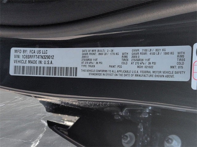 2026 RAM Ram 1500 RAM 1500 BIG HORN CREW CAB 4X4 5'7' BOX