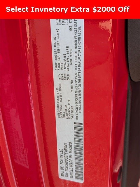 2026 RAM Ram ProMaster RAM PROMASTER 2500 TRADESMAN CARGO VAN HIGH ROOF 159' WB