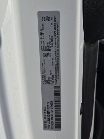 2026 RAM Ram ProMaster RAM PROMASTER 2500 TRADESMAN CARGO VAN HIGH ROOF 159' WB