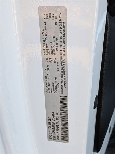 2026 RAM Ram ProMaster RAM PROMASTER 1500 TRADESMAN CARGO VAN LOW ROOF 118' WB