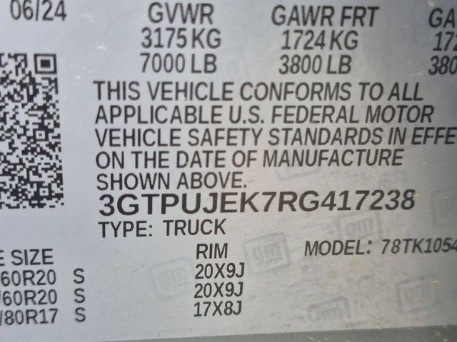 2024 GMC Sierra 1500 4WD Crew Cab Short Box Elevation with 3VL