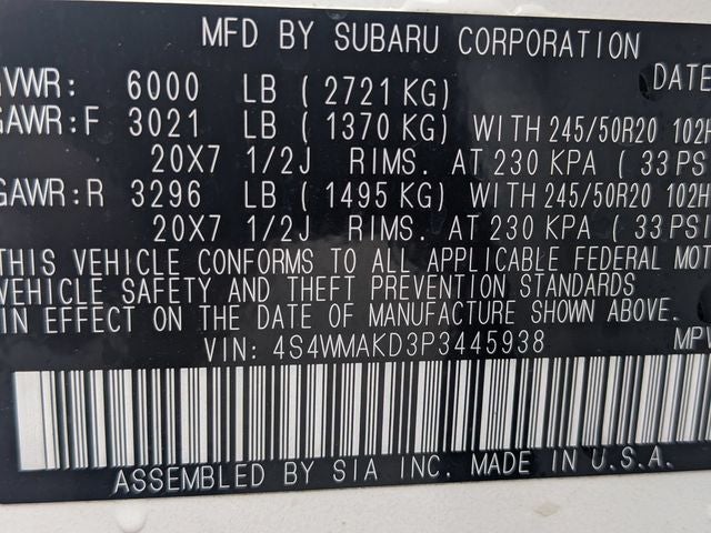 2023 Subaru Ascent Onyx Edition Limited 7-Passenger