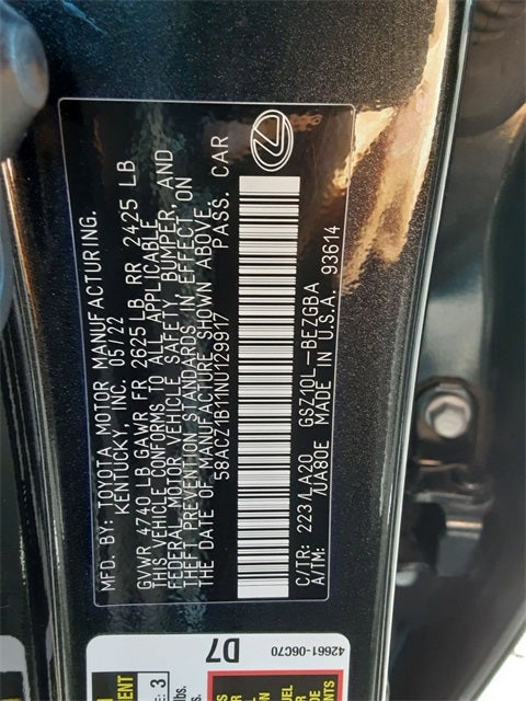 2022 Lexus ES 350 350