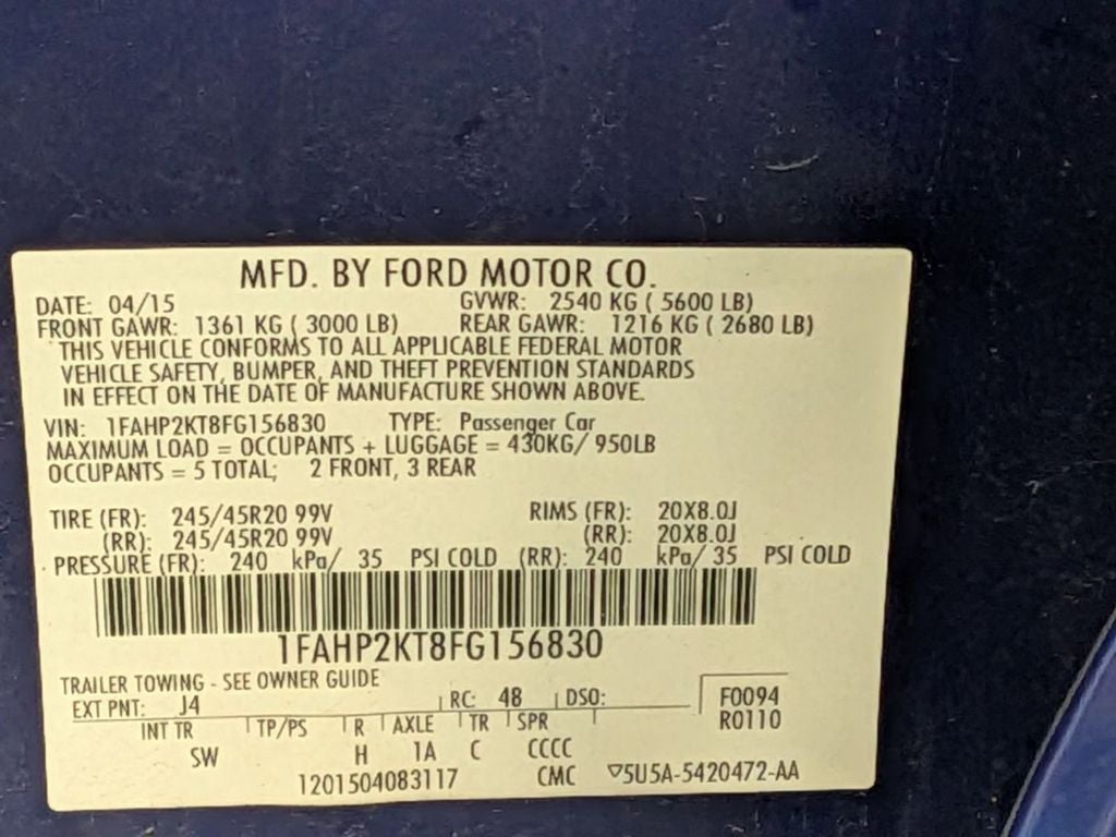 2015 Ford Taurus SHO