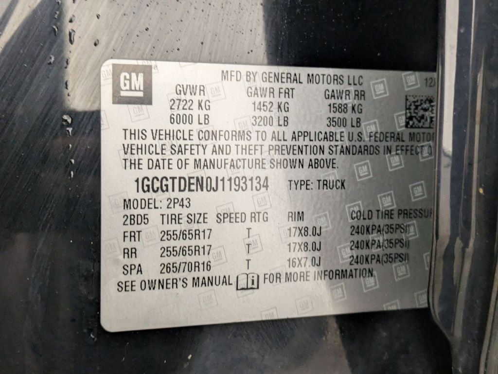 2018 Chevrolet Colorado Z71