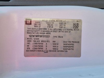 2017 GMC Savana 2500 Work Van