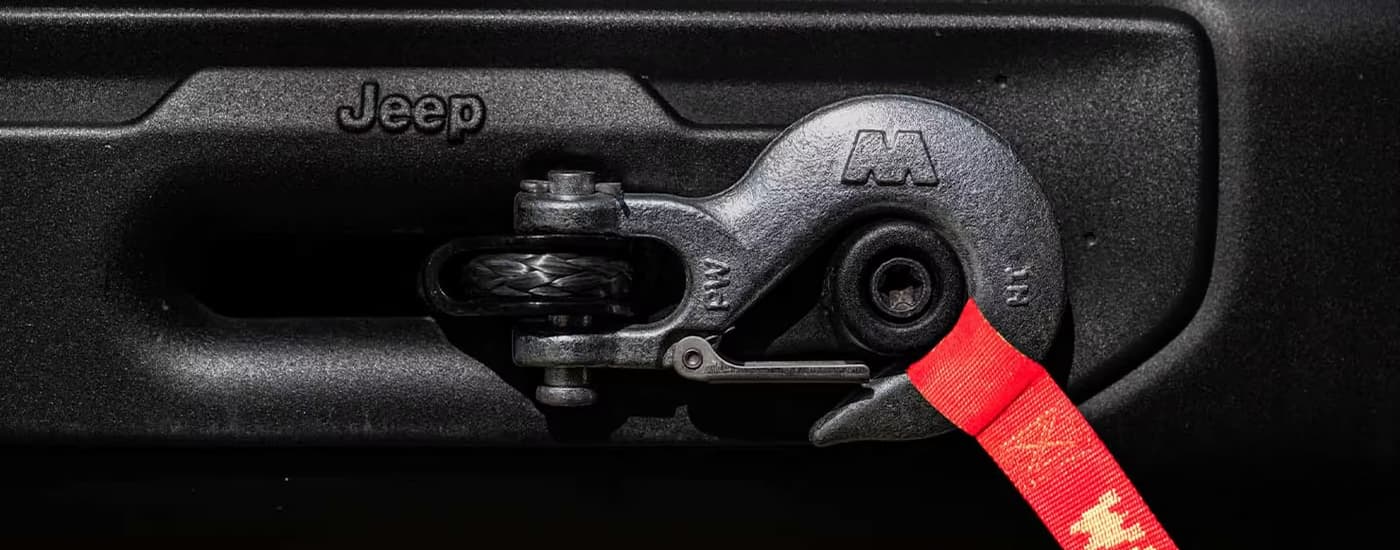 Hook on the back of a black 2026 Jeep Wrangler