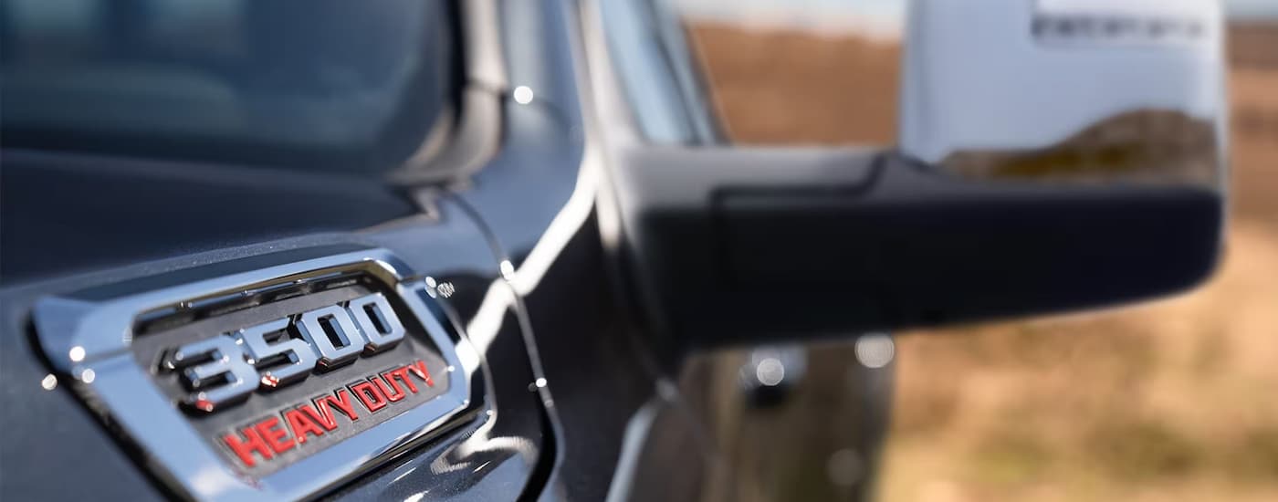 Side of a black 2025 Ram 3500