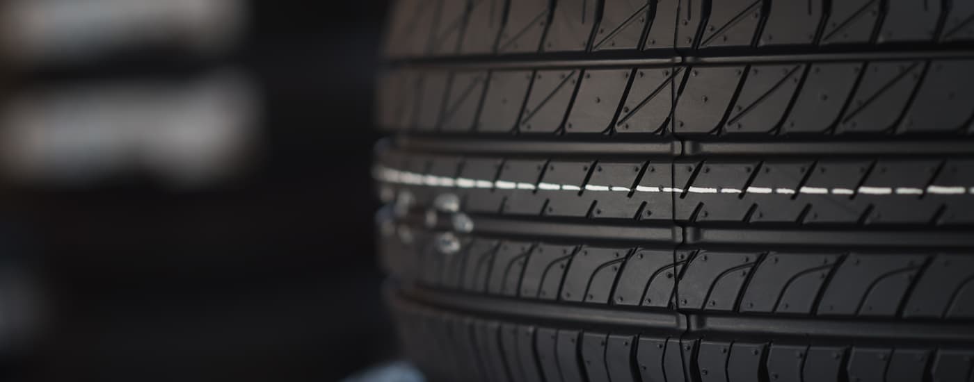 Treads on a brand new tire