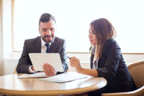 Finance Team member and customer building a finance plan